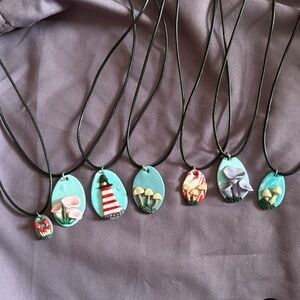 Colorful Mushroom Pendant Necklaces
